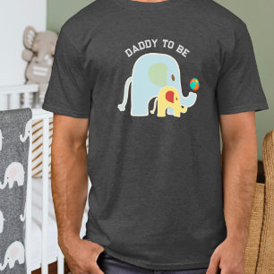 T-shirt Éléphants Papa à Venir avec Balle de Plage 
