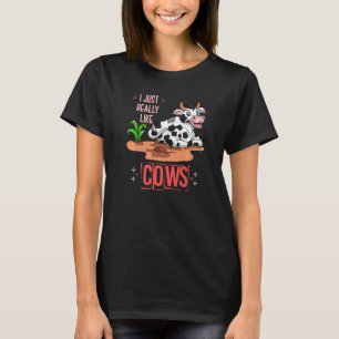 T-shirt Élevage de vaches agriculteur animalier J'aime vra