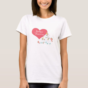 T-shirt Élevant une licorne - conception de maternité