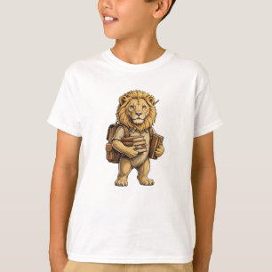 T-shirt Élève Lion - Retour courageux à l'école