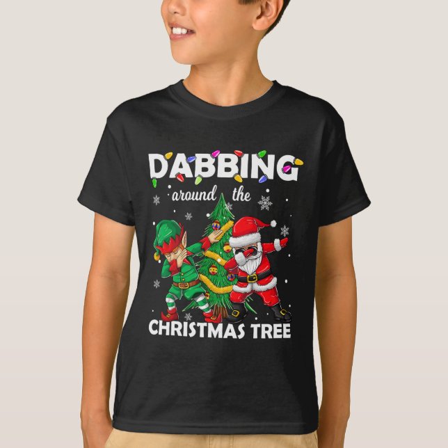 T-shirt Elf &amp ; Dabbing Père Noël Kids Boys Men Claus D (Devant)