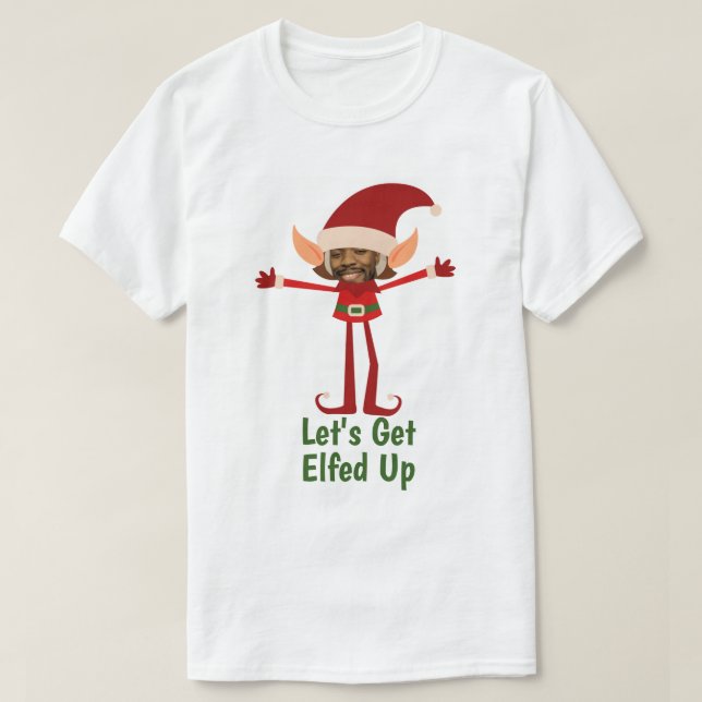 T-shirt Elf Elfed Up Christmas Photo Tête encadrée (Design devant)