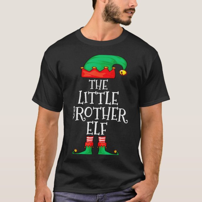 T-shirt Elf Family Christmas Little Brother Elf Sweater Me (Devant)