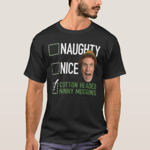 T-shirt Elf Naughty Nice Cotton Dirigé Ninny Muggins