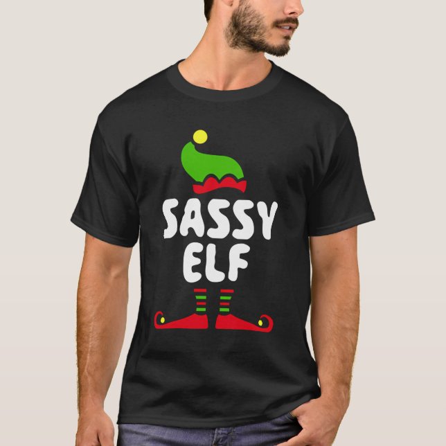 T-shirt Elf Sassy Correspondant Costume de Noël Ch (Devant)