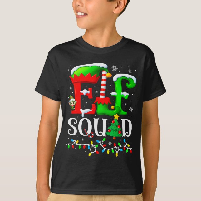 T-shirt Elf Squad Christmas Family Matching Pajamas Elf Bo (Devant)