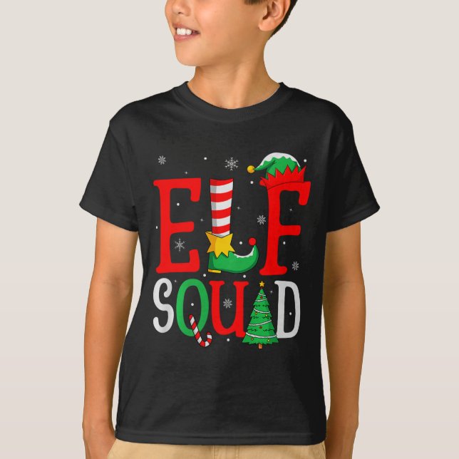 T-shirt Elf Squad Christmas Matching Family Group Elf Xmas (Devant)