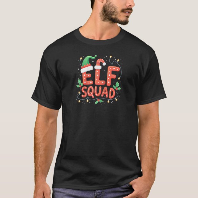 T-shirt Elf Squad Pajamas Xmas Funny Elf Family Christmas  (Devant)