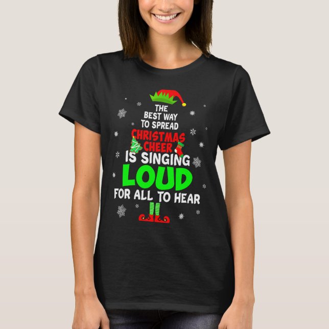 T-shirt Elf Xmas The Way To Spread Christmas Cheer Men Wom (Devant)