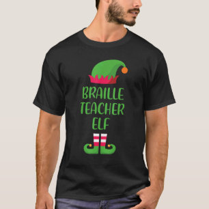 T-shirt Elfe enseignant Braille Noël Famille Groupe d'Appa
