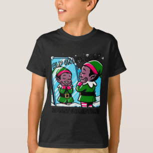 T-shirt Elfe Sur Lui-Même Mignonne Elf Cartoon Coincé Sur