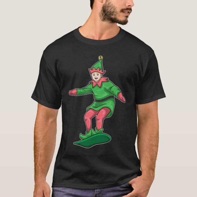 T-shirt Elfes Christmas Snowboard (Devant)