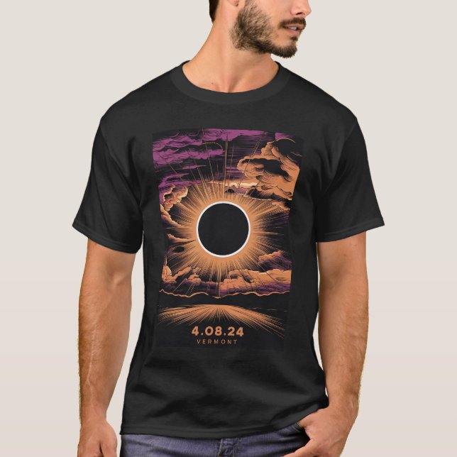 T-shirt Élipse solaire totale du Vermont (Devant)