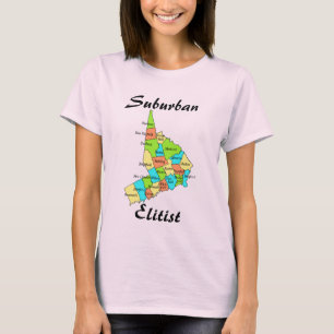 T-shirt Élitiste de banlieue - Fairfield Comté Long Manche