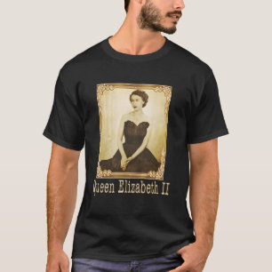 T-shirt Elizabeth Ii Vintage Rétro Dieu Sauvez La Reine Uk