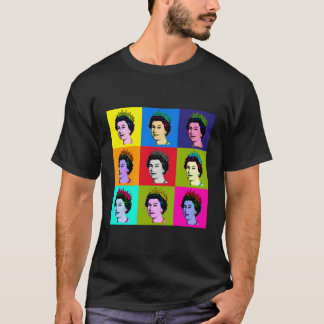 T-shirt Elizabeth Neuf Tiles Carrés Pop Reine D'Angleterre