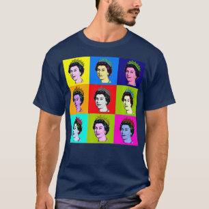 T-shirt Elizabeth Nine Carré Tiles Pop Art Reine d'Engla