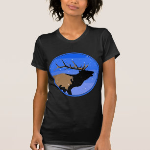 T-shirt Elk bouillonnant en hiver - Art original de la fau