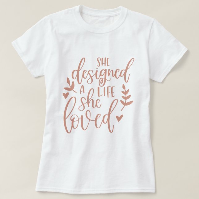 T-shirt Elle A Conçu Une Vie Qu'Elle Aimait Botanique Blus (Design devant)