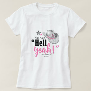 T-shirt Elle A Dit 'Enfer Ouais' Cowgirl Casquette ID927