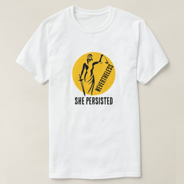 T-shirt "Elle A Persisté" & Lady Justice (Design devant)