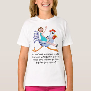 T-shirt Elle a un poulet à monter