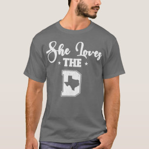 T-SHIRT ELLE AIME LES CHEMISES D DALLAS POUR HOMMES FEMMES