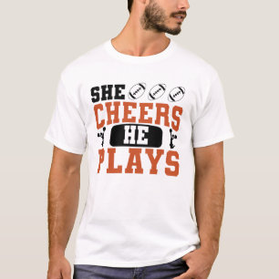 T-shirt elle applaudit il joue drôle Cheerleader