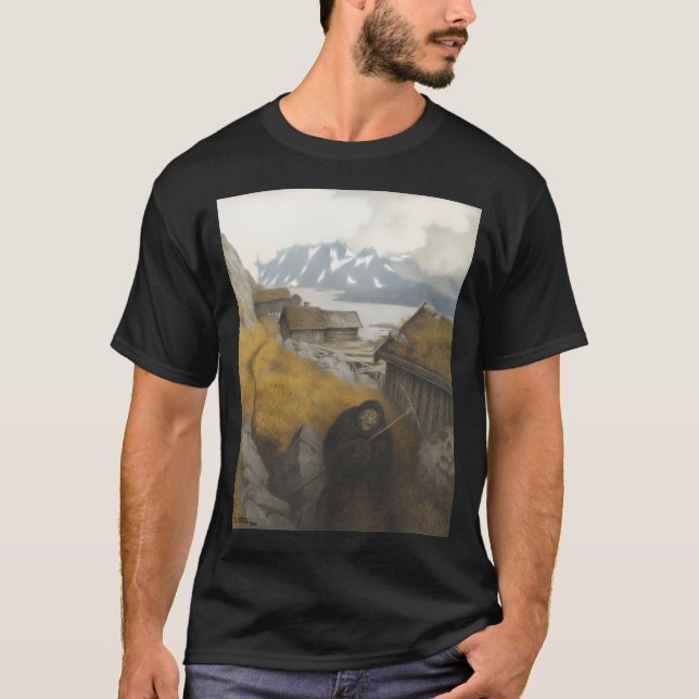 T-shirt Elle Couvre Tout Le Pays Par Theodor Kittelsen (Devant)
