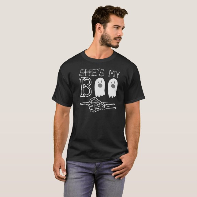 T-shirt Elle est ma huent le rapport Halloween d'amour de (Devant entier)