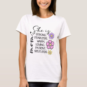 T-shirt Elle Est Maman Chemise Mère florale minimale Tee