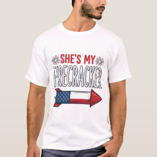 T-shirt Elle est mon pétard Conception de couple patriotiq