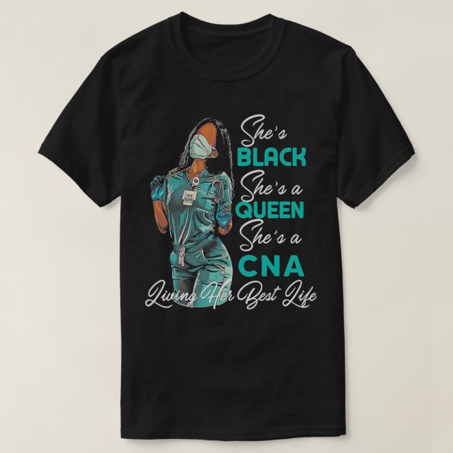 T-shirt Elle est noire Elle est reine Elle est CNA (Design devant)