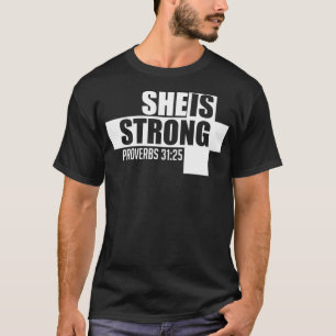 T-shirt Elle Est Proverbes Forts 3125 Bible Verse Citation