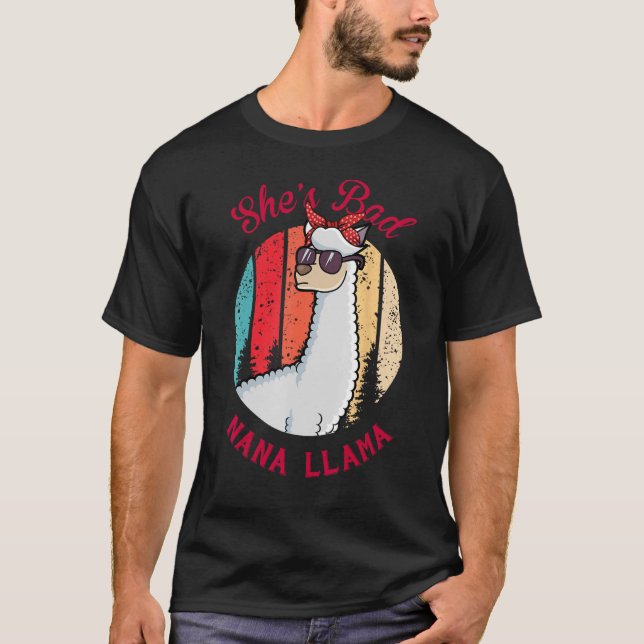 T-shirt Elle est une mauvaise Nana Llama fête des mères (Devant)