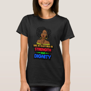 T-shirt Elle est vêtue de force et de dignité femme noire