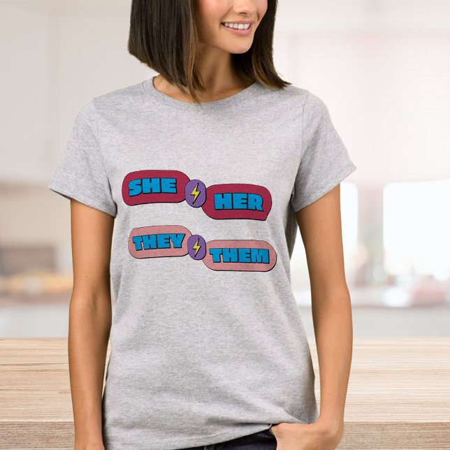 T-shirt Elle, Les Prononononounes De Genre (Créateur téléchargé)