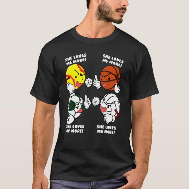 T-shirt Elle M'Aime Plus De Football De Football De Footba (Devant)
