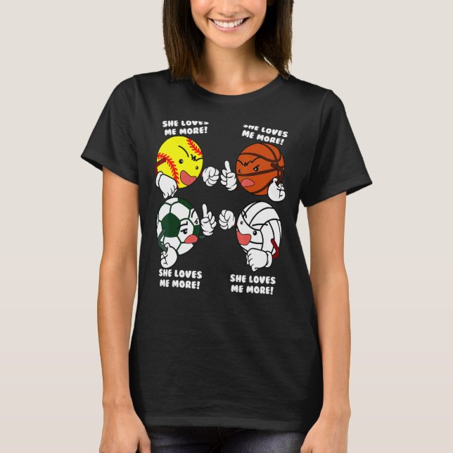 T-shirt Elle M'Aime Plus De Football De Football De Footba (Devant)