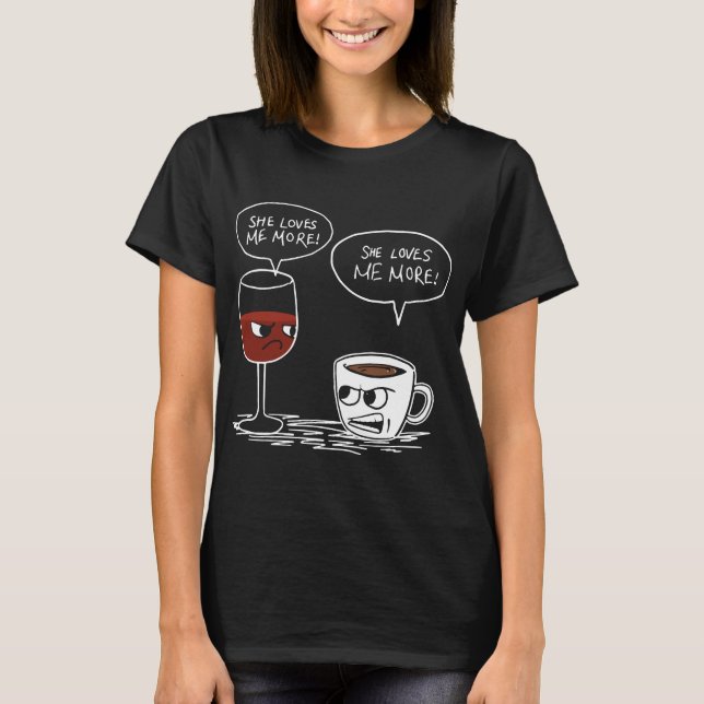 T-shirt elle m'aime plus de vin (Devant)