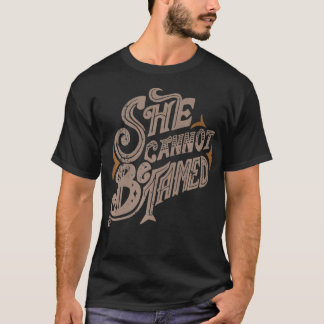 T-shirt Elle Ne Peut Pas Être Tamed Vector Retro Style Des