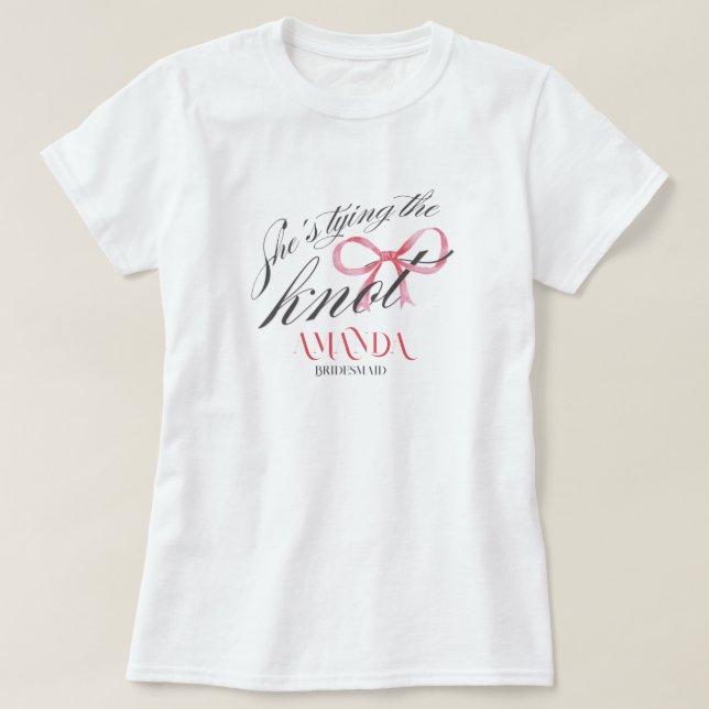 T-shirt Elle noue la coquette bow Bachelorette (Design devant)