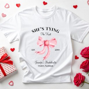 T-shirt Elle Noue Le Nœud Coquette Enterrement de Vie de J