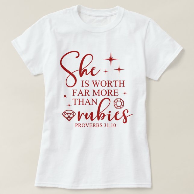 T-shirt Elle Vaut Bien Plus Que Rubies Femmes (Design devant)