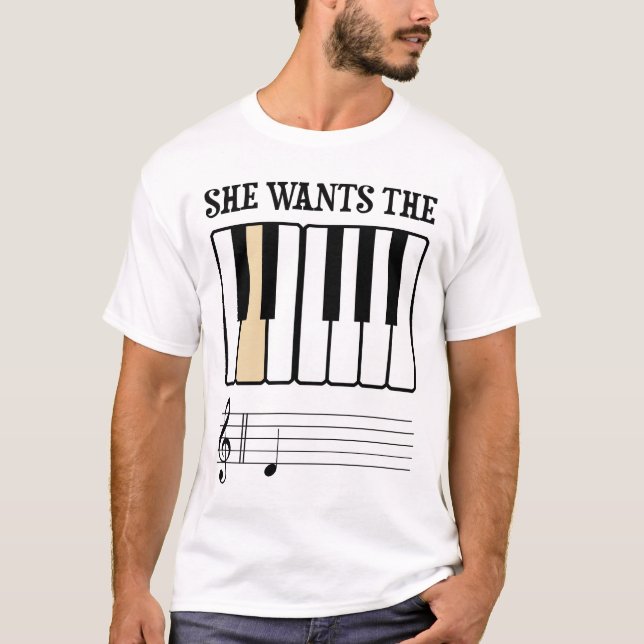 T-shirt Elle veut la musique de piano de D (Devant)