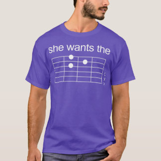 T-shirt Elle Veut Le D Guitar Chord BLANC