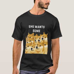 T-shirt ELLE VEUT UN DOGECOIN MEME HODL À LA Lune