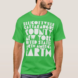 T-shirt Ellicottville New York Skiing Sledding Mountain Bi