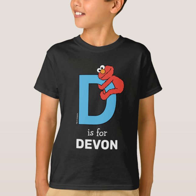 T-shirt Elmo Alphabet | D Bleu (Devant)
