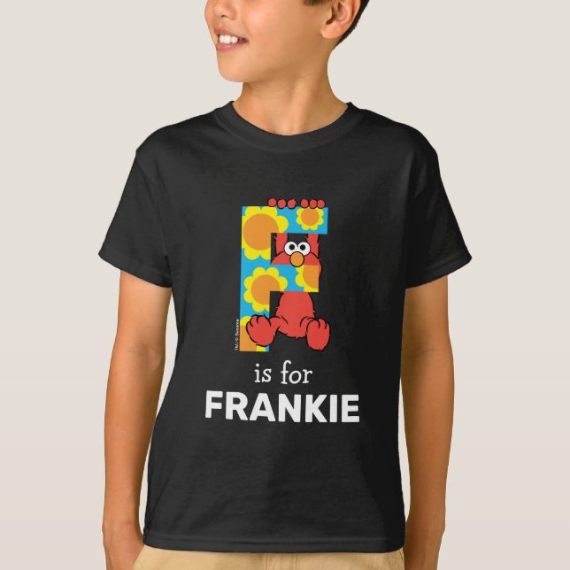 T-shirt Elmo Alphabet | F Fleurs (Devant)